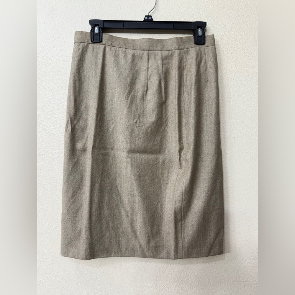 Vintage Giorgio Armani le Collezioni Wool Skirt Size Small Beige Pencil Classic - Picture 3 of 5